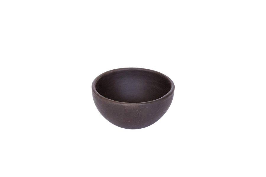handmade black barro clay cereal pasta bowl